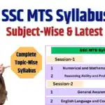 SSC MTS Syllabus 2026